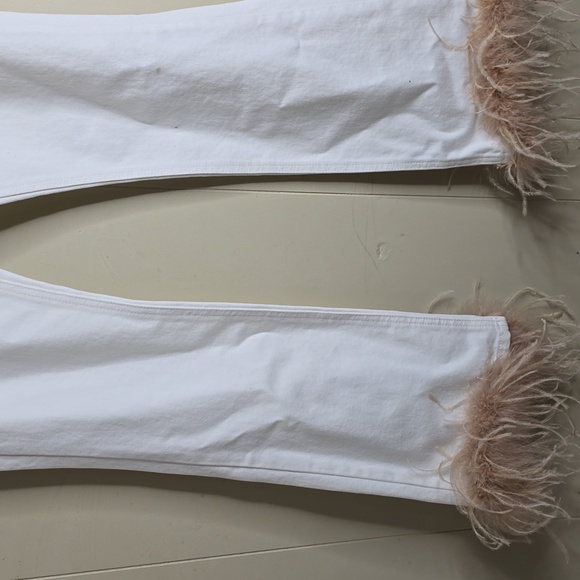 Gianni Bini X Nastia Liukin Anna Denim Straight Leg Feather Detail Jeans 25w - Picture 5 of 12